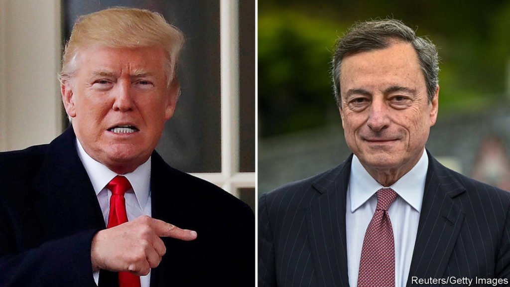Donald Trump apunta a Mario Draghi sobre las tasas de interés